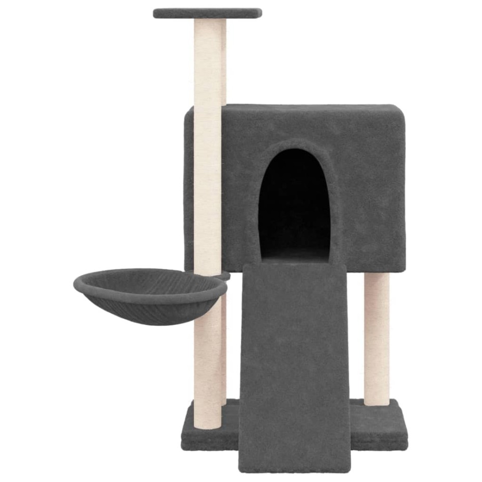 Rascador para gatos con postes de sisal gris oscuro 96