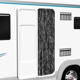 Cortina mosquitera de chenilla gris antracita 56x185