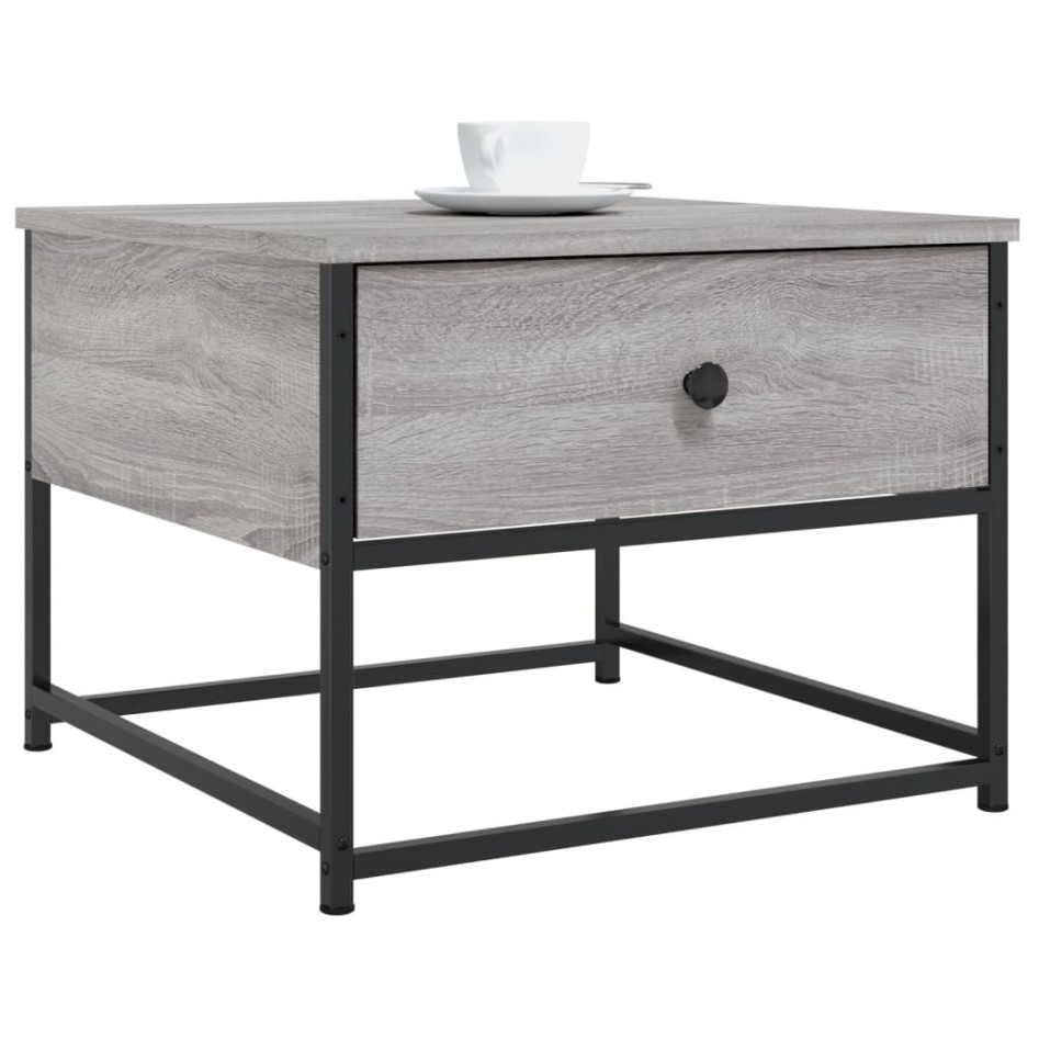 Mesa de centro madera contrachapada gris Sonoma 51x51x40