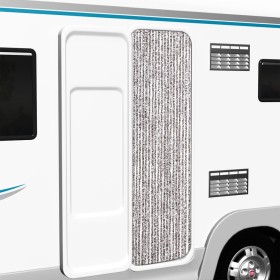 Cortina mosquitera marrón y beige chenilla 56x200