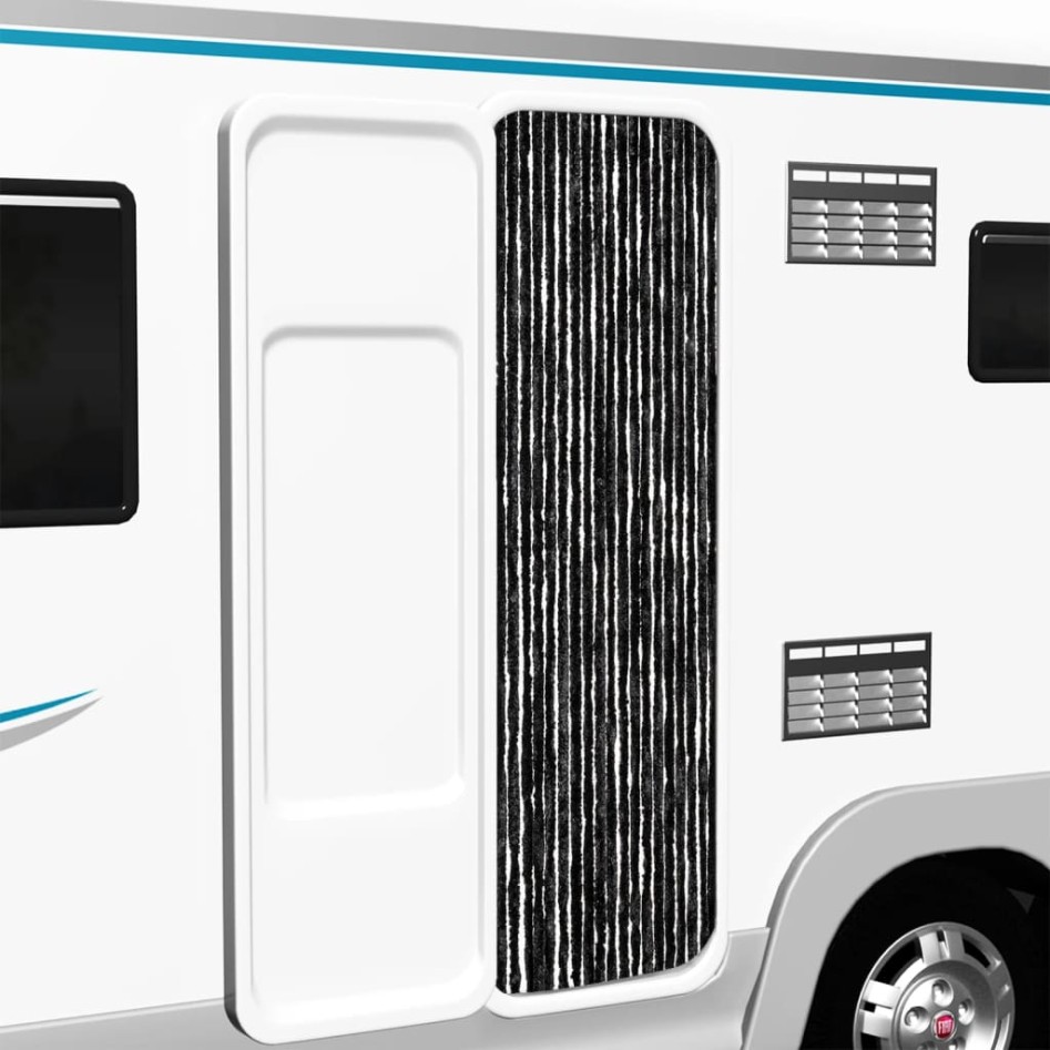 Cortina mosquitera gris antracita chenilla 56x200