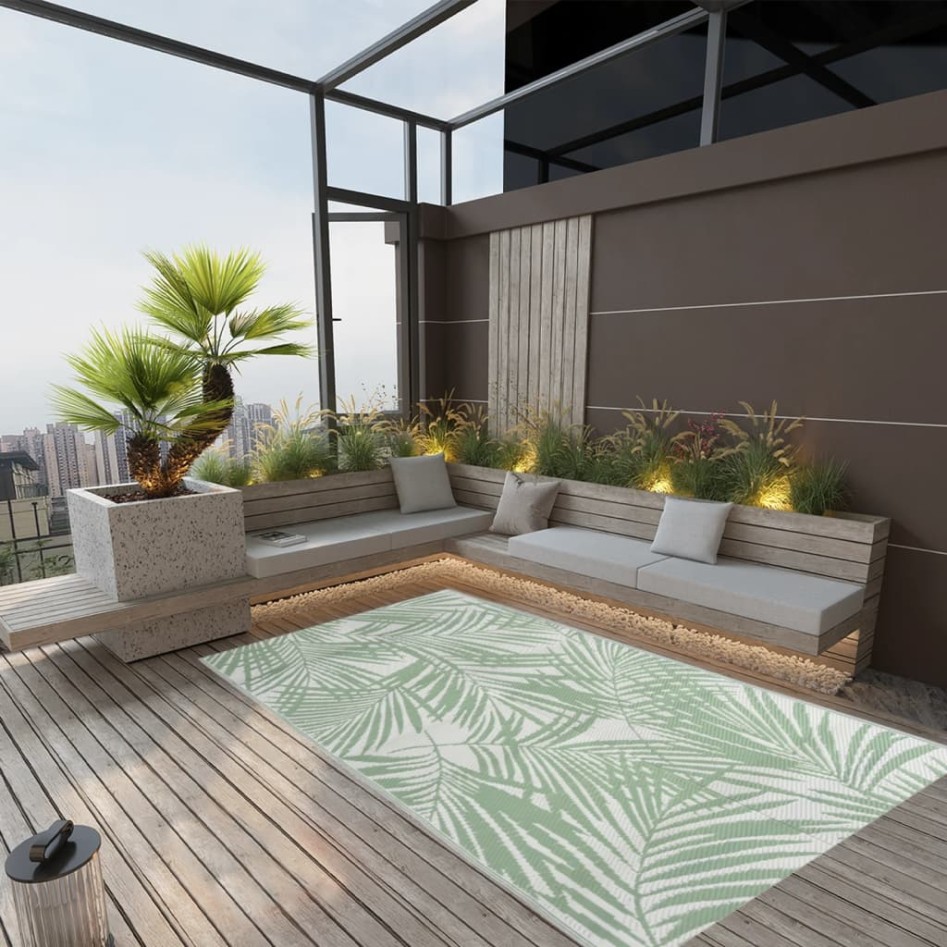 Alfombra de exterior ARAKIL verde 160x230 cm