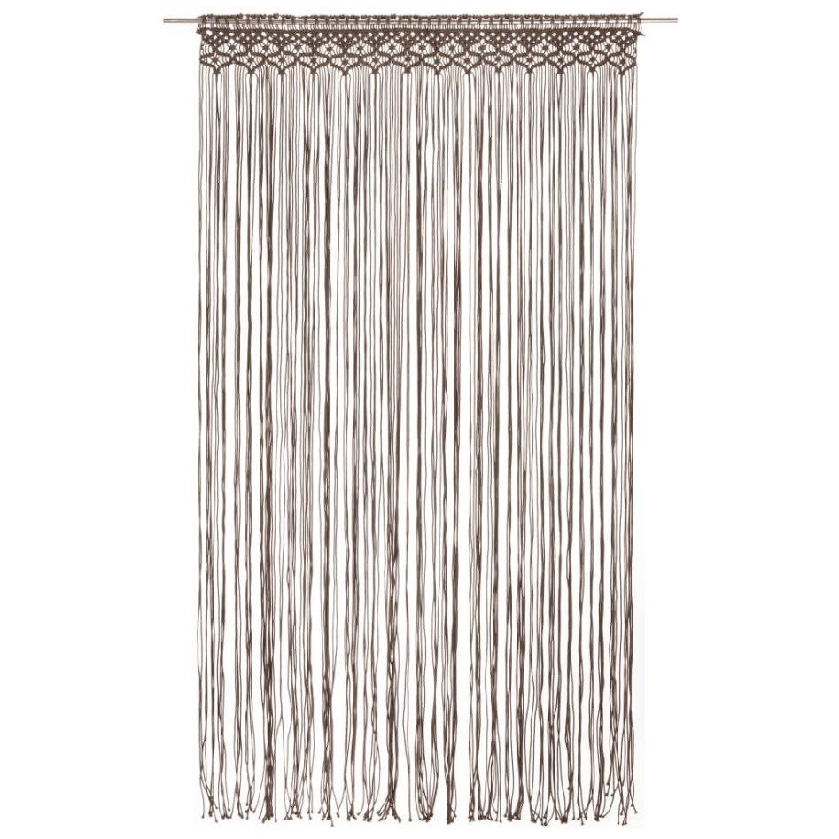 Cortina de macramé algodón gris taupé 140x240