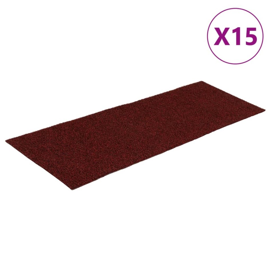Alfombrilla autoadhesiva escalera 15 uds rojo 60x25
