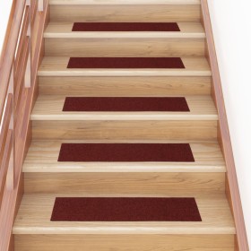 Alfombrilla autoadhesiva escalera 15 uds rojo 76x20