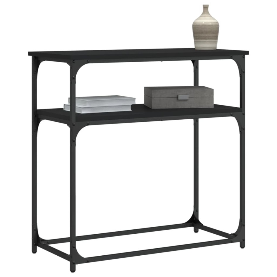 Mesa consola madera de ingeniería negra 75x35,5x75