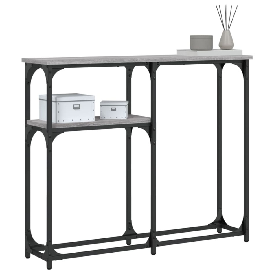 Mesa consola madera de ingeniería gris Sonoma 90x22,5x75