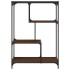 Estantería madera de ingeniería acero roble marrón 81x36x115