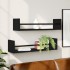 Estantes de pared con barras 2 unidades negro 60x16x14
