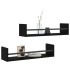 Estantes de pared con barras 2 unidades negro 60x16x14