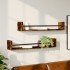 Estantes de pared con barras 2 uds roble ahumado 80x16x14