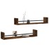 Estantes de pared con barras 2 uds roble ahumado 80x16x14