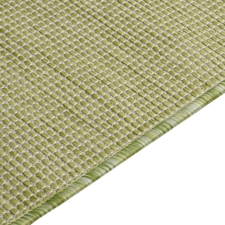 Alfombra de exterior de tejido plano verde 80x250