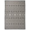 Alfombra de exterior de tejido plano rayas negras 120x170 cm