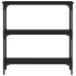 Mesa consola madera de ingeniería negra 75x22,5x75
