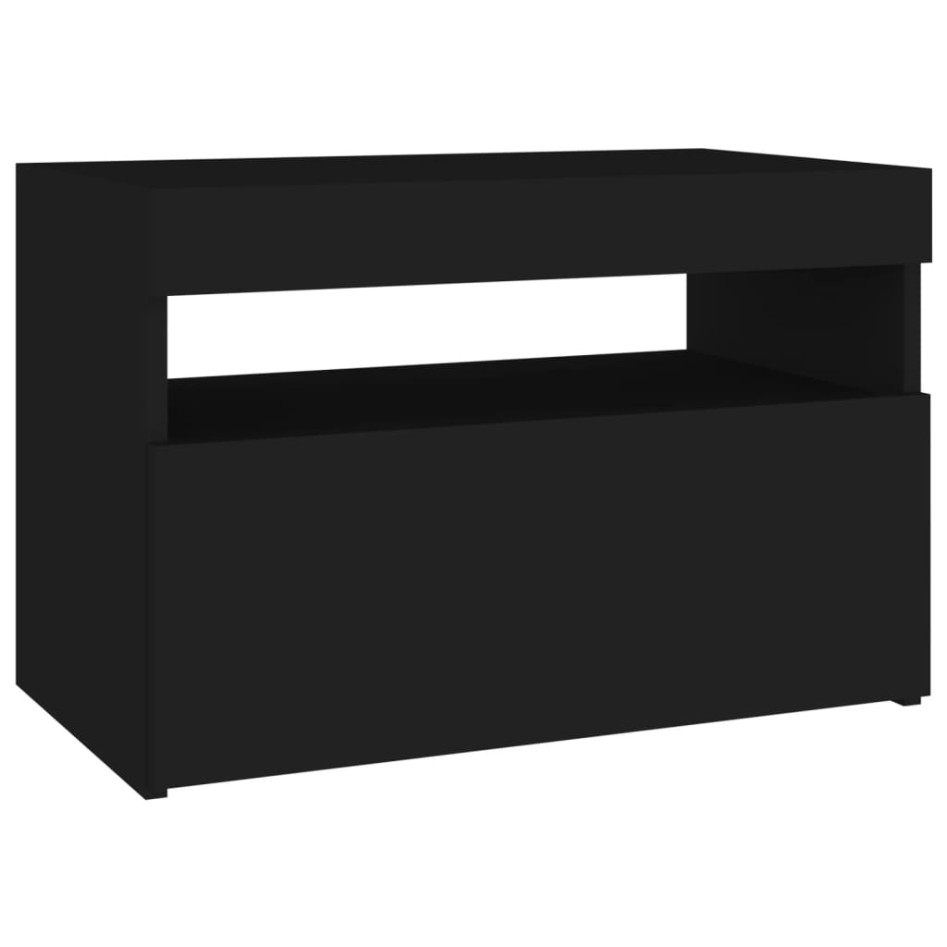 Mueble de TV con luces LED negro 60x35x40