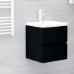 Armario para lavabo madera de ingeniería negro 41x38,5x45 cm