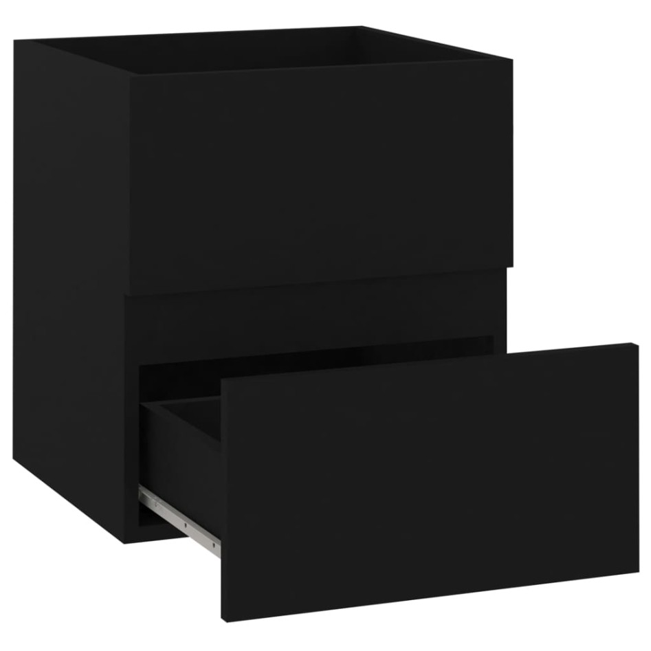 Armario para lavabo madera de ingeniería negro 41x38,5x45