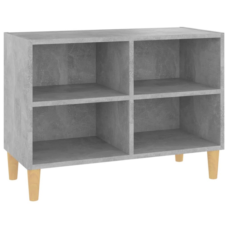 Mueble de TV patas de madera maciza gris hormigón 69,5x30x50