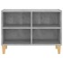 Mueble de TV patas de madera maciza gris hormigón 69,5x30x50