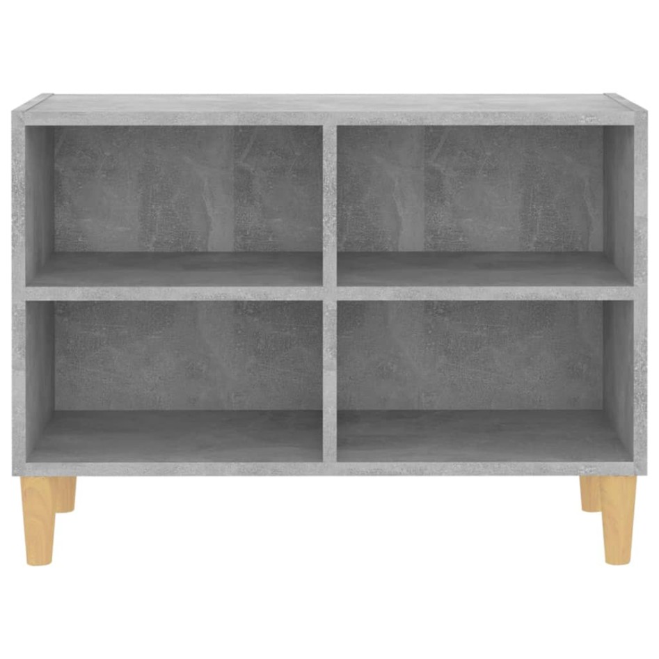 Mueble de TV patas de madera maciza gris hormigón 69,5x30x50
