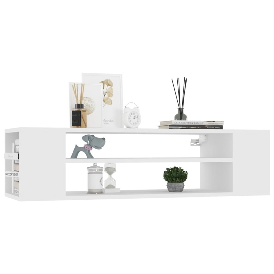 Mueble de TV colgante madera contrachapada blanco
