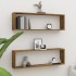 Estante cúbico de pared 2 uds madera roble ahumado