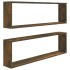 Estante cúbico de pared 2 uds madera roble ahumado