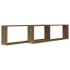 Estante cúbico de pared 2 uds madera roble ahumado