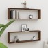 Estante cúbico de pared 2 uds madera roble marrón