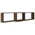 Estante cúbico de pared 2 uds madera roble marrón