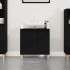 Armario para lavabo madera contrachapada negro 58x33x60
