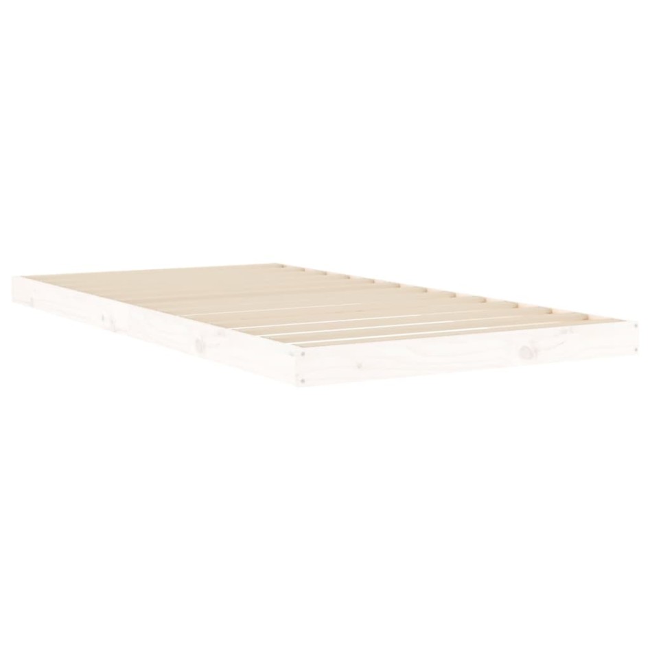 Estructura de cama madera maciza de pino blanco 100x200