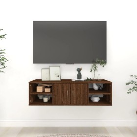 Estantería de pared madera contrachapada marrón 102x30x29