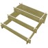 Jardinera con 3 niveles de madera impregnada 90x90x35