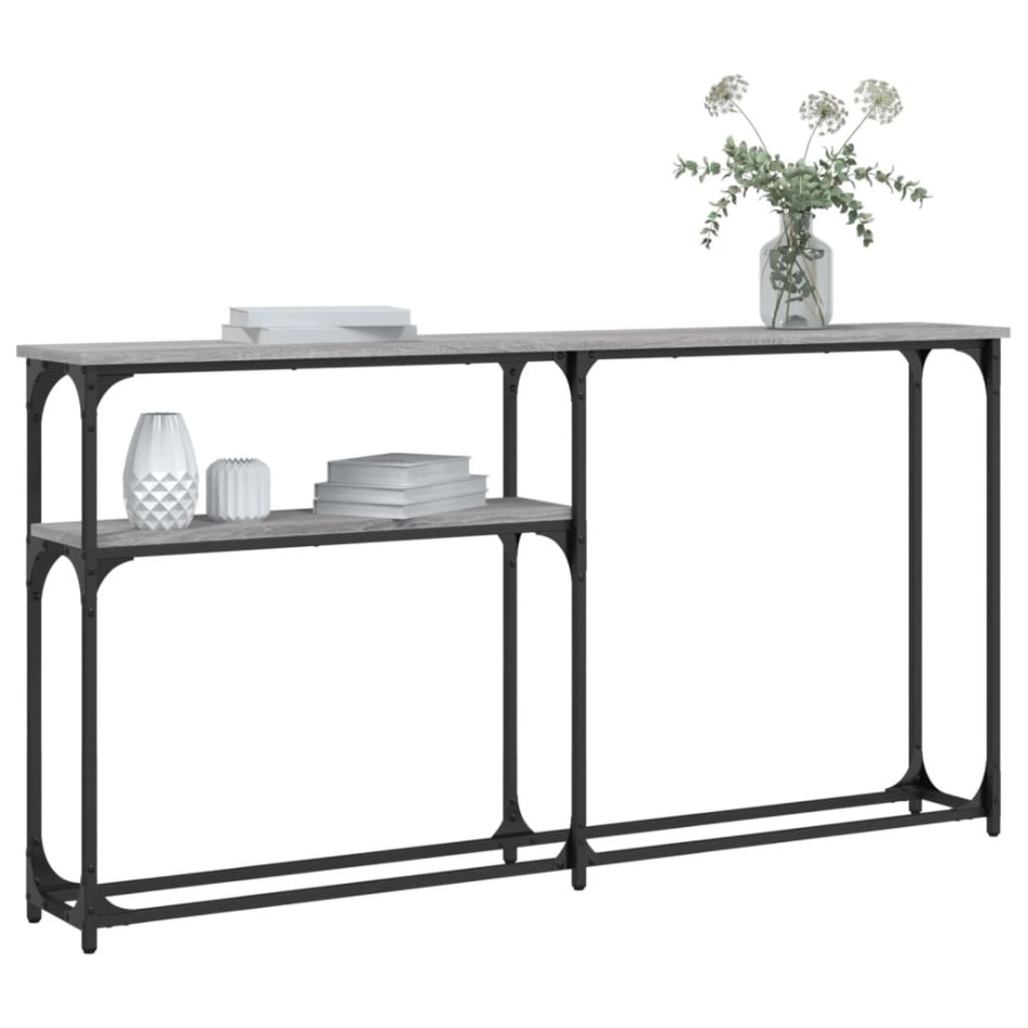 Mesa consola madera de ingeniería gris Sonoma 145x22,5x75