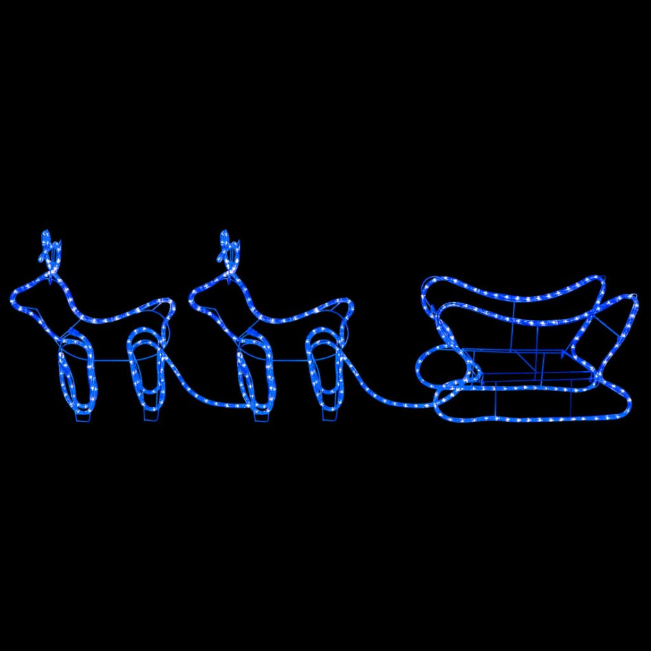 Decoración navideña para jardín renos y trineo 576