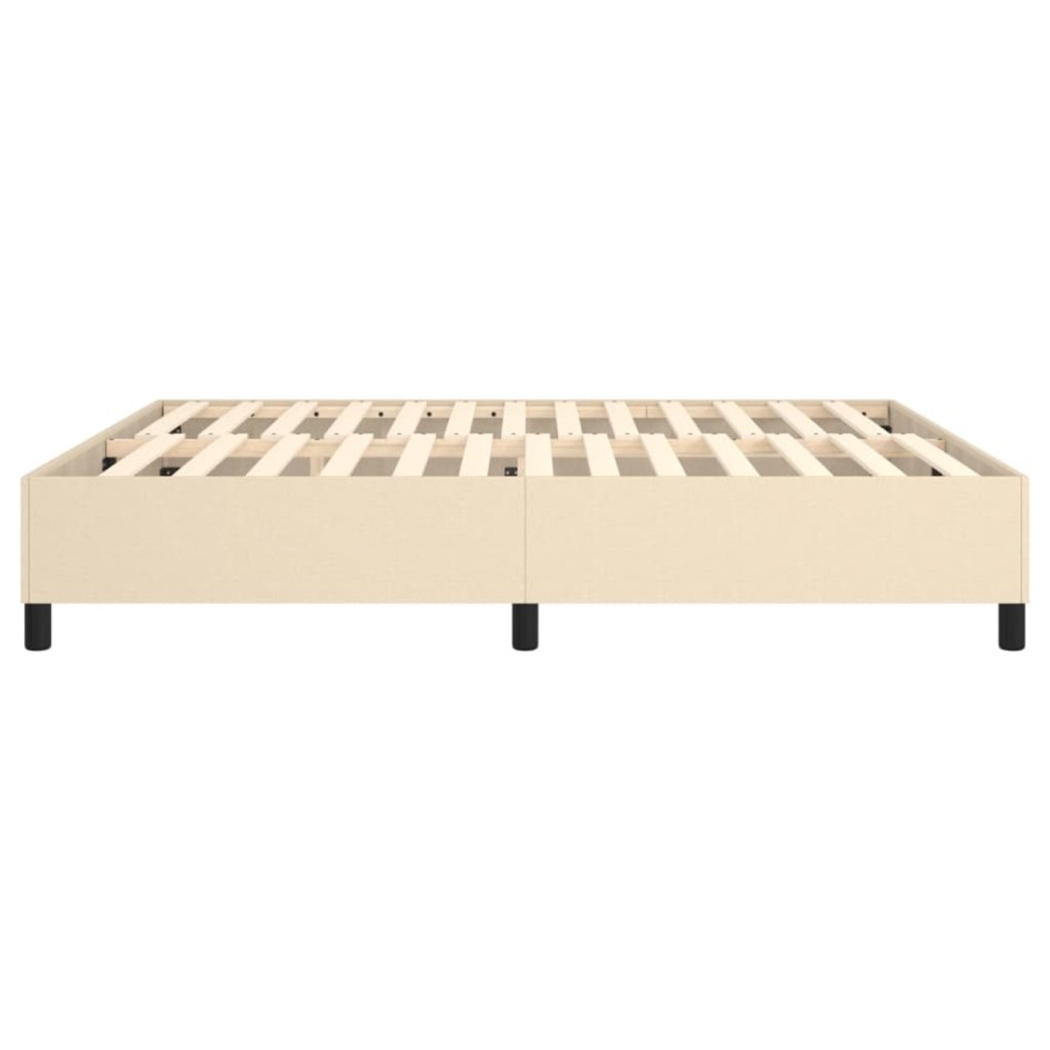 Estructura de cama box spring tela color crema 160x200