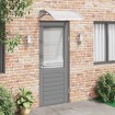 Marquesina puerta policarbonato gris y transparente 80x75 cm