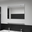 Espejo de pared con estante de vidrio templado 80x60 cm