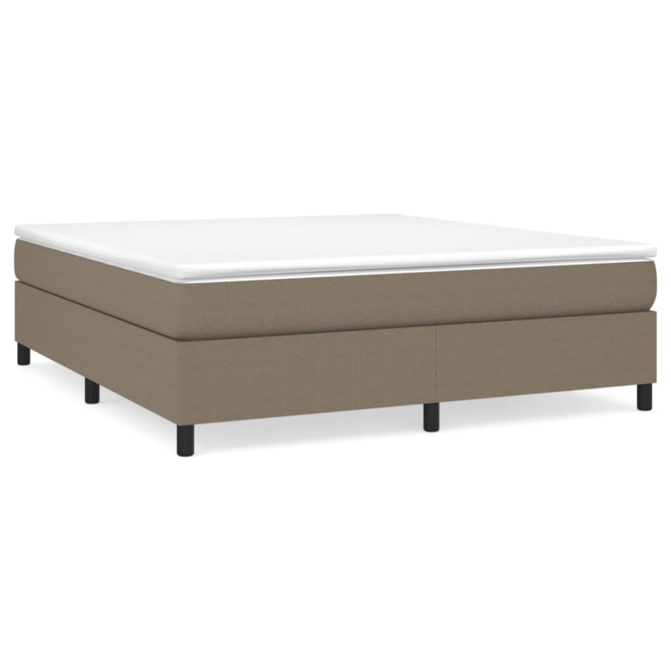 Estructura de cama box spring tela gris taupe 180x200