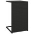 Mesa en forma de C ratán sintético negro 40x35x60