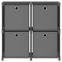 Estantería de 4 cubos con cajas de tela gris 69x30x72,5