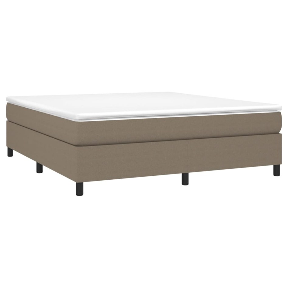 Estructura de cama box spring tela gris taupe 180x200