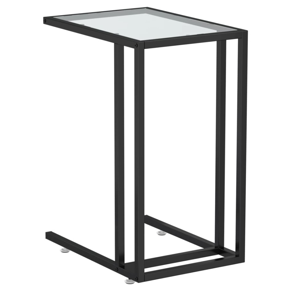 Mesa auxiliar de ordenador vidrio transparente 50x35x65