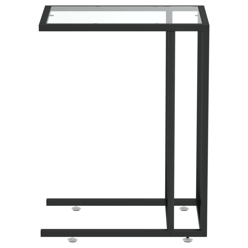 Mesa auxiliar de ordenador vidrio transparente 50x35x65
