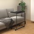Mesa auxiliar con ruedas madera de ingeniería negra 55x35x70