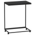 Mesa auxiliar con ruedas madera de ingeniería negra 55x35x70