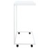 Mesa auxiliar con ruedas de contrachapado blanco 55x35x70
