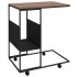 Mesa auxiliar con ruedas madera ingeniería negra 55x36x63,5
